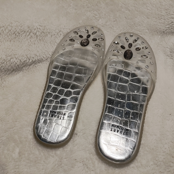 Stuart Weitzman Never Worn Clear Rubber Slippers 7 - Picture 1 of 9